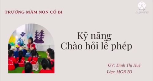 Đề tài : Kỹ năng chào hỏi lễ phép